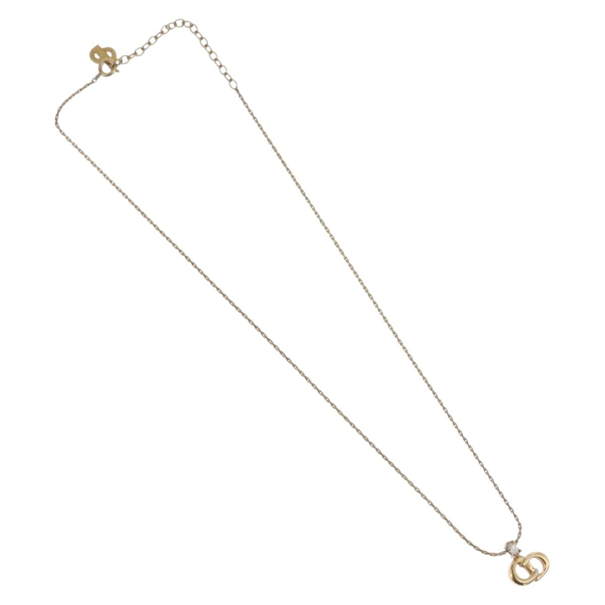 Christian Dior Necklace metal Gold Tone Auth BA11476