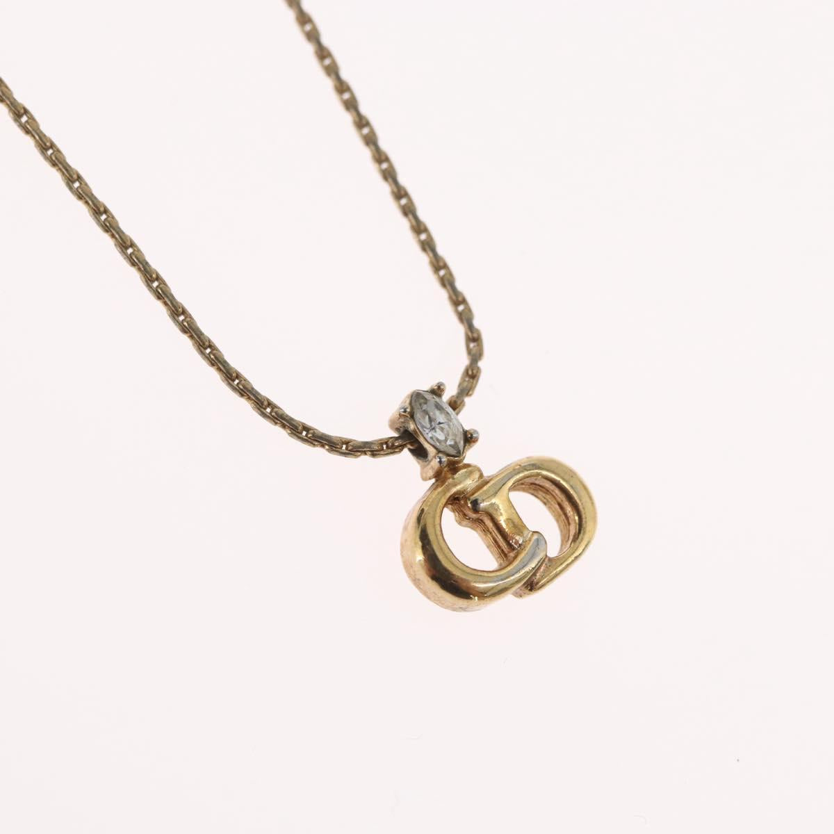Christian Dior Necklace metal Gold Tone Auth BA11476