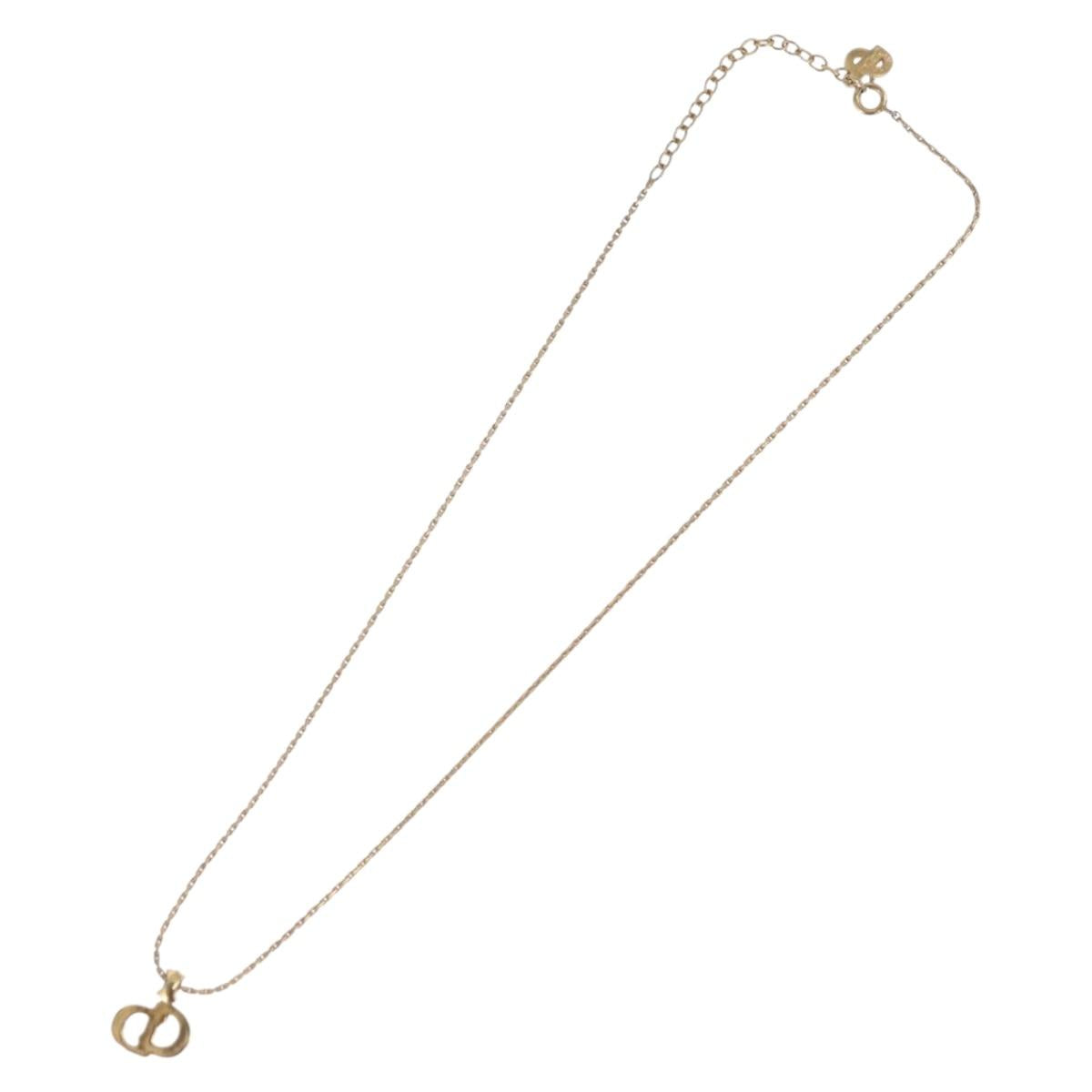 Christian Dior Necklace metal Gold Tone Auth BA11476