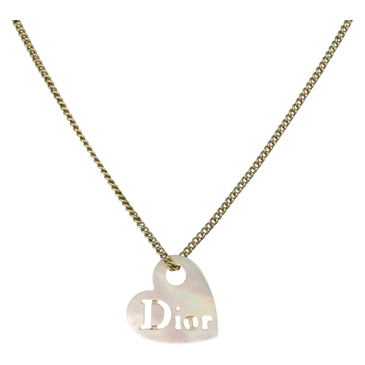 Christian Dior Necklace metal Gold Tone Auth BA11477