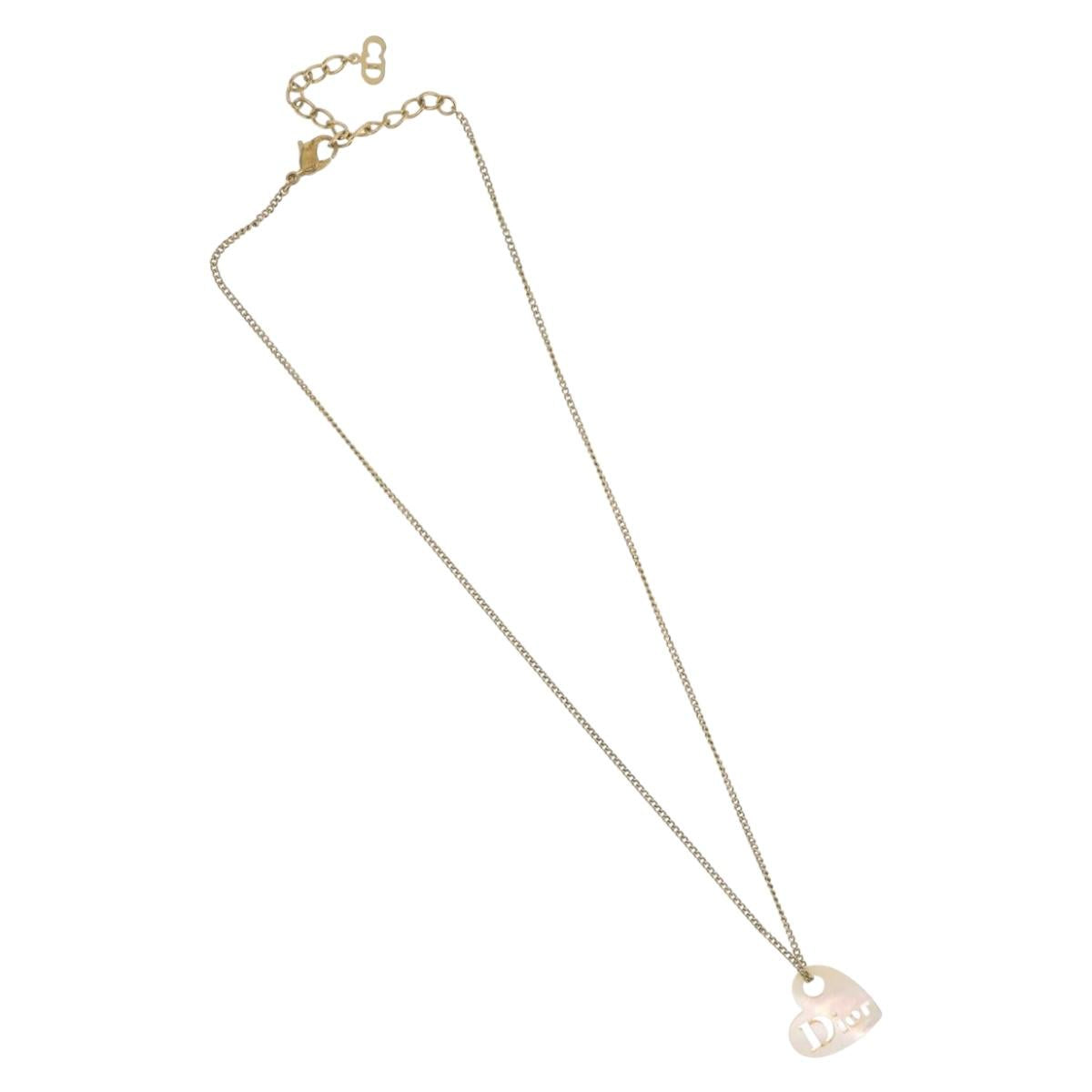 Christian Dior Necklace metal Gold Tone Auth BA11477
