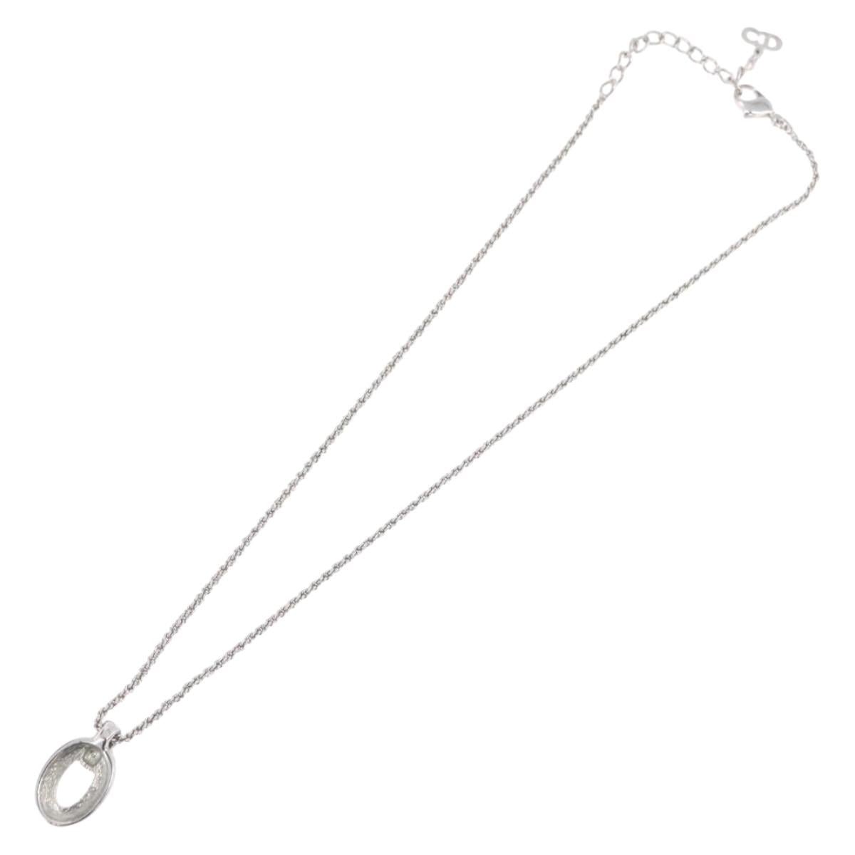 Christian Dior Necklace metal Silver Auth BA11479