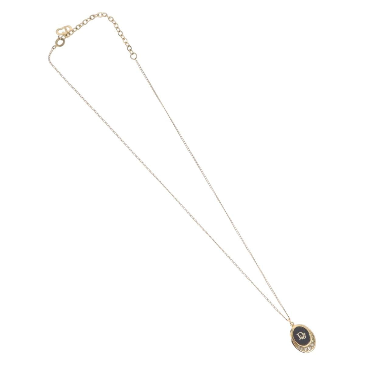 Christian Dior Necklace metal Gold Tone Auth BA11480