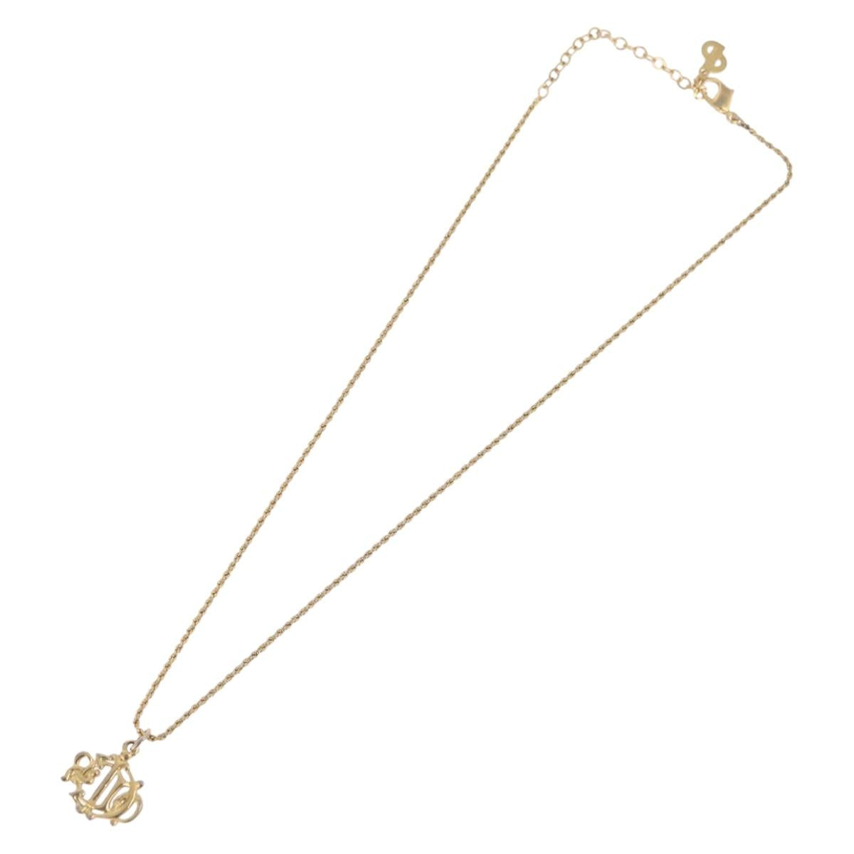 Christian Dior Necklace metal Gold Tone Auth BA11483