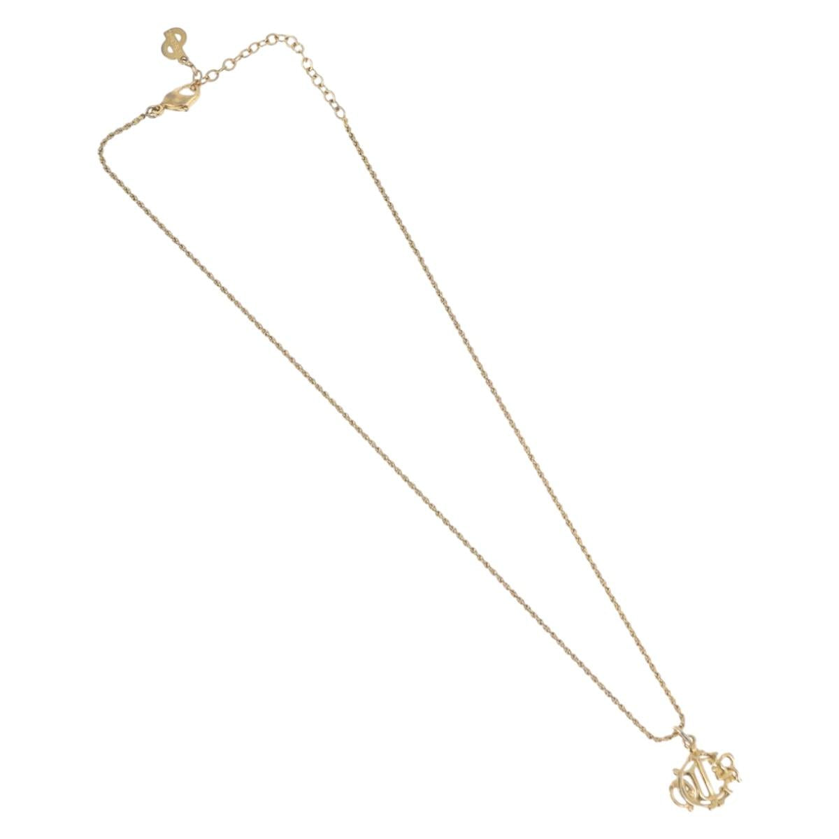 Christian Dior Necklace metal Gold Tone Auth BA11483