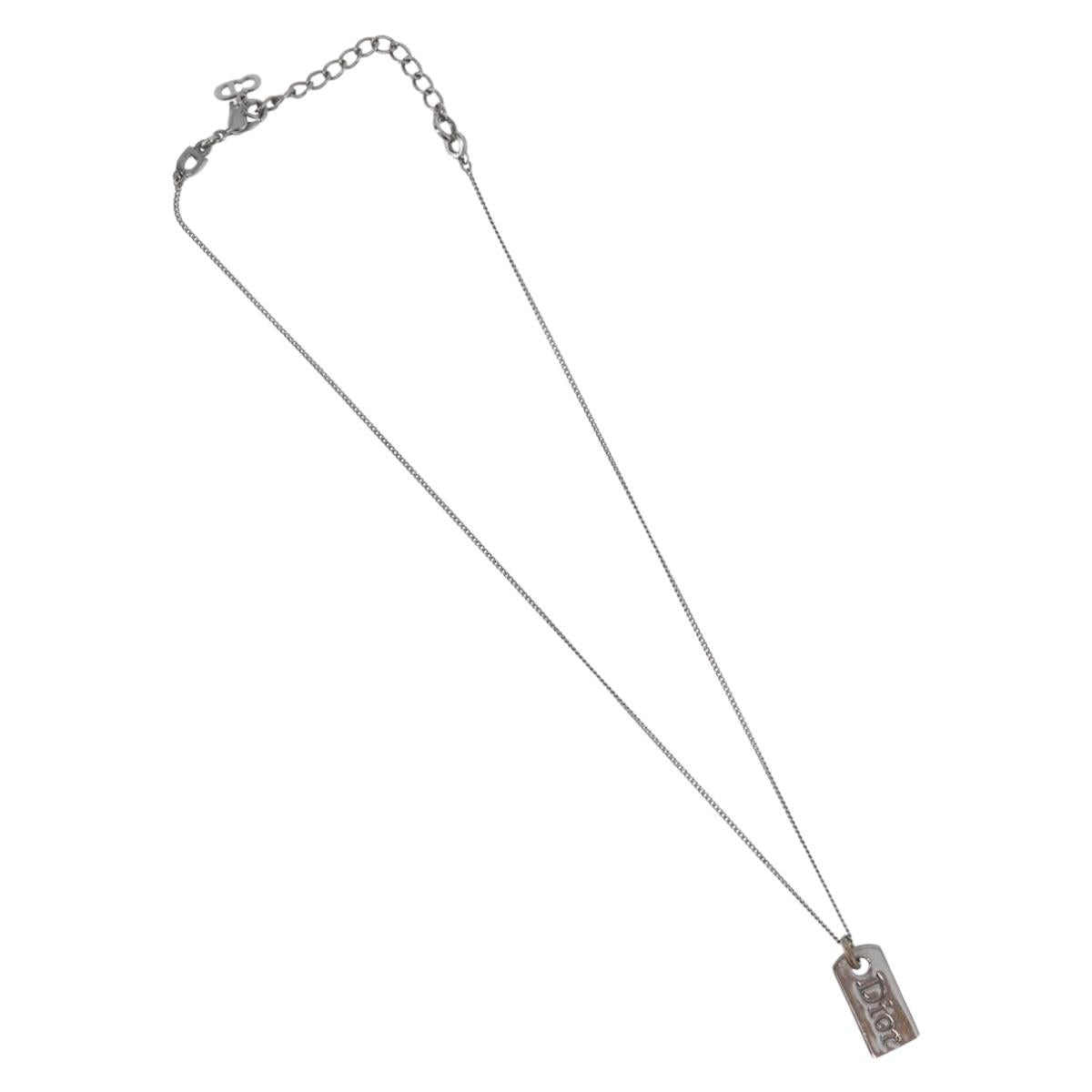 Christian Dior Necklace metal Silver Auth BA11485