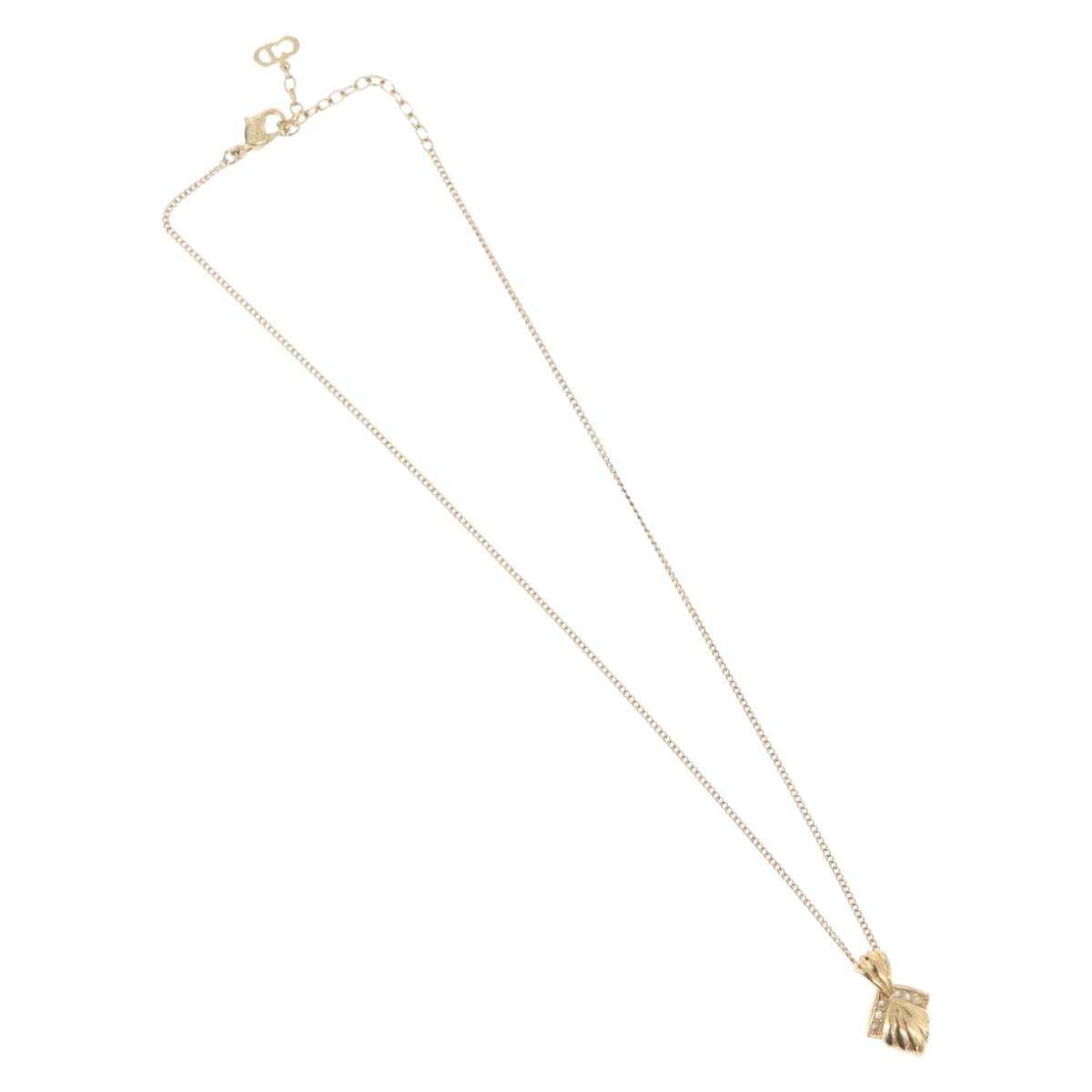Christian Dior Necklace metal Gold Tone Auth BA11487