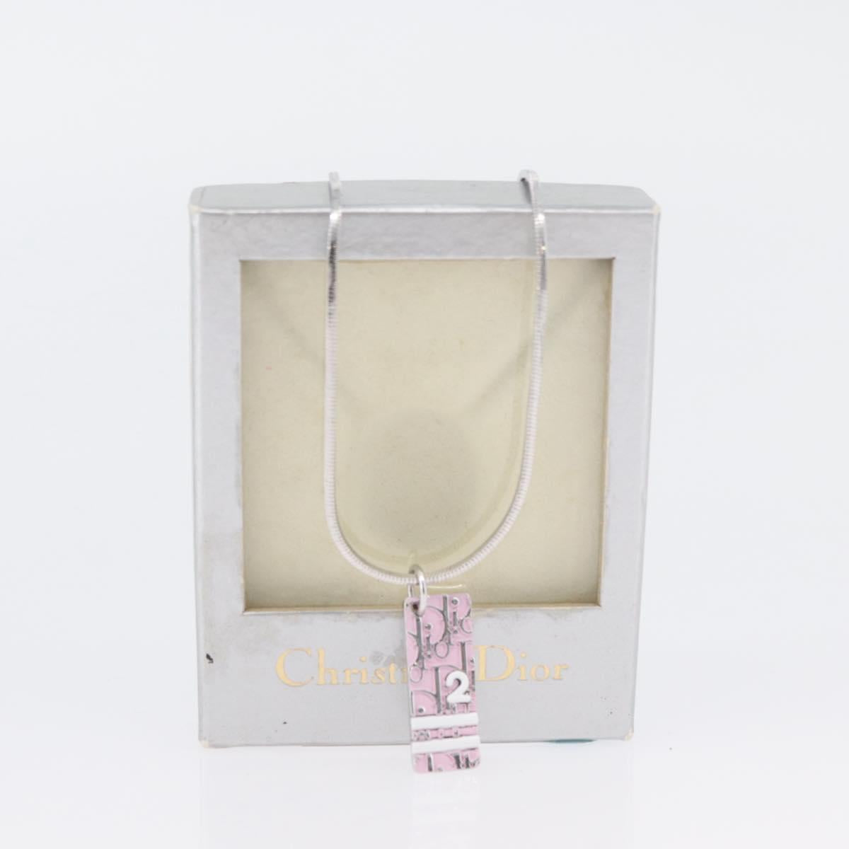 Christian Dior Necklace metal Silver Auth BA11491A