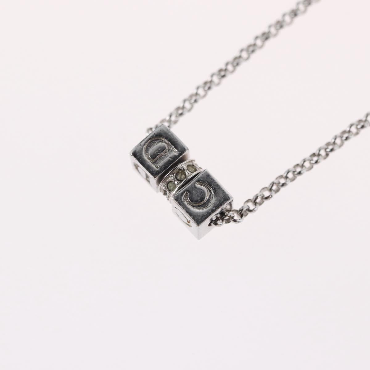 Christian Dior Necklace metal Silver Auth BA11492