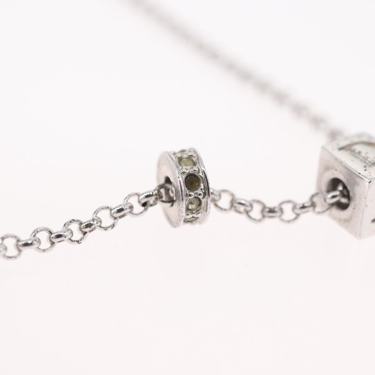 Christian Dior Necklace metal Silver Auth BA11492