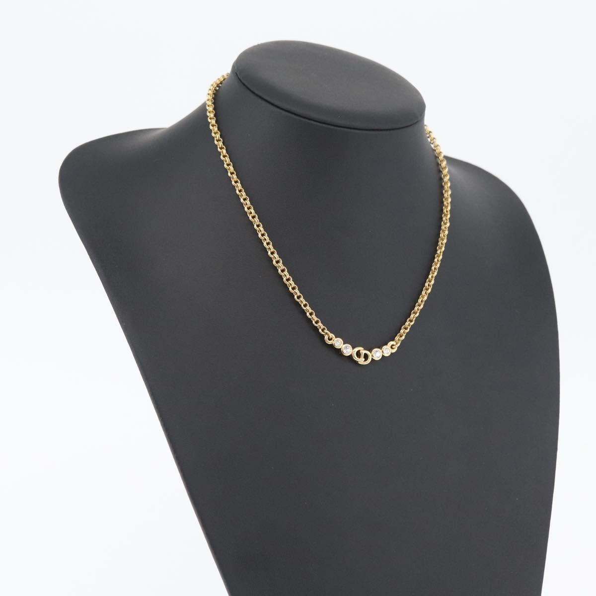 Christian Dior Necklace metal Gold Tone Auth BA11497