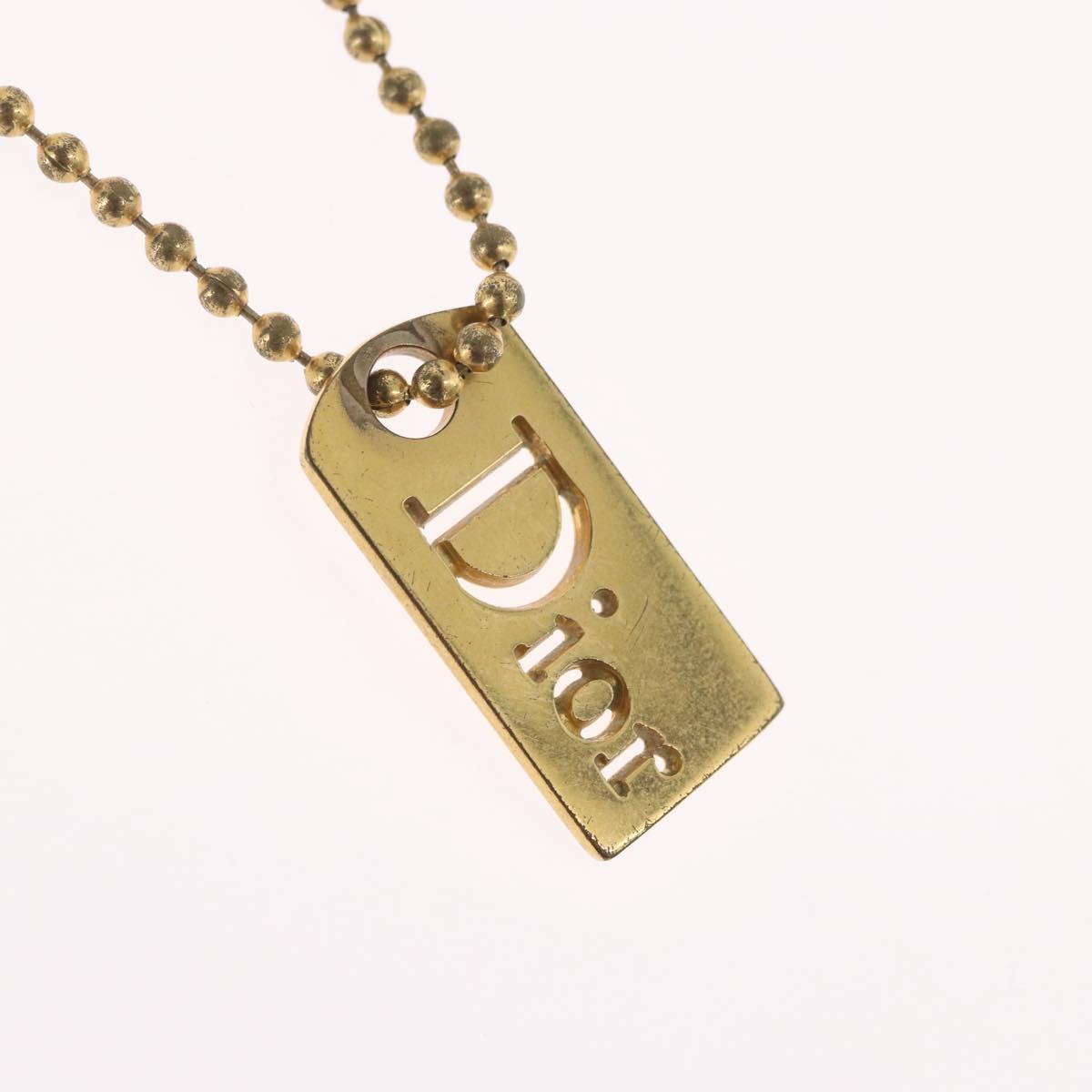 Christian Dior Necklace metal Gold Tone Auth BA11498
