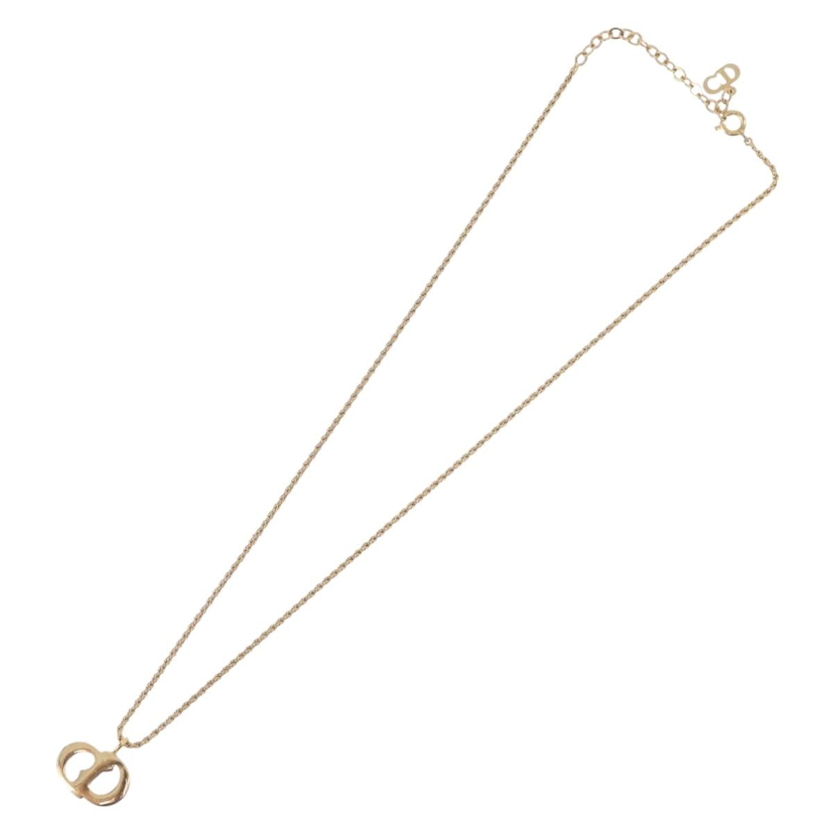 Christian Dior Necklace metal Gold Tone Auth BA11499