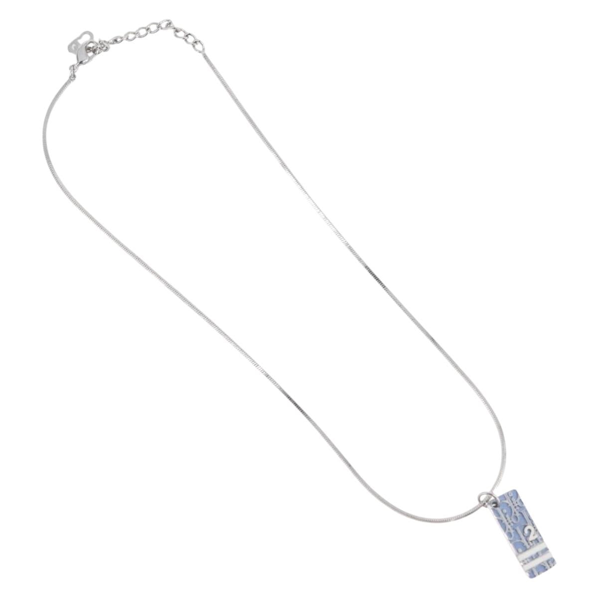 Christian Dior Necklace metal Silver Auth BA11501A