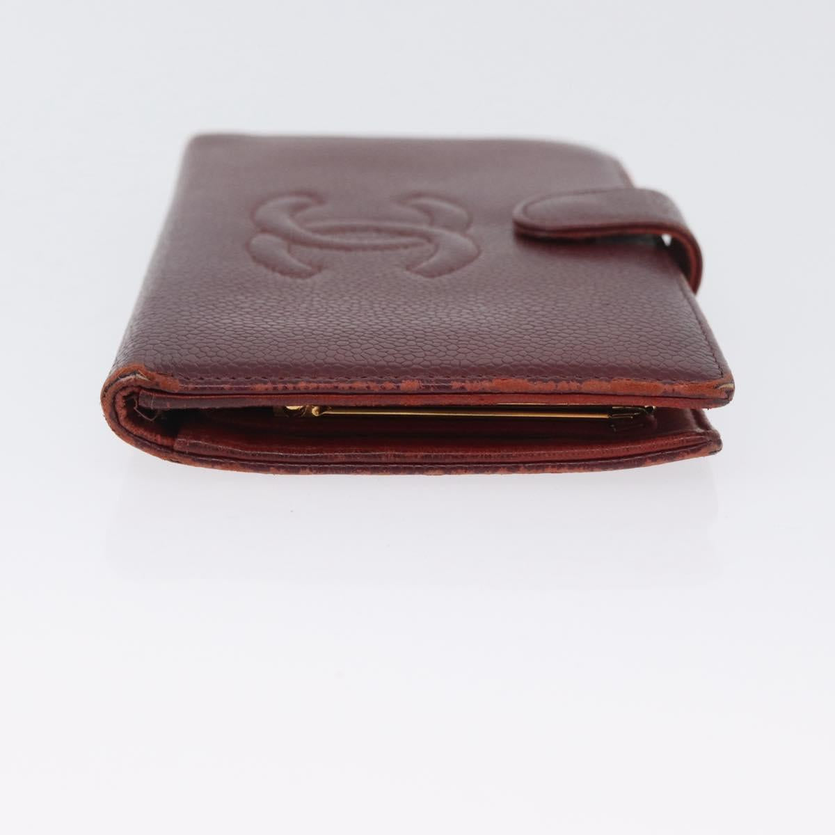 CHANEL Wallet Leather 6 Set Blue Black Red CC Auth BA11504