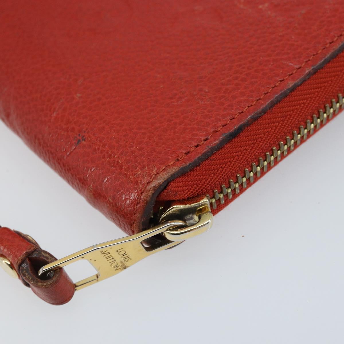 LOUIS VUITTON Monogram Empreinte Zippy Long Wallet Red M60737 LV Auth BA11507