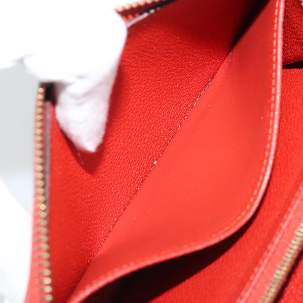 LOUIS VUITTON Monogram Empreinte Zippy Long Wallet Red M60737 LV Auth BA11507