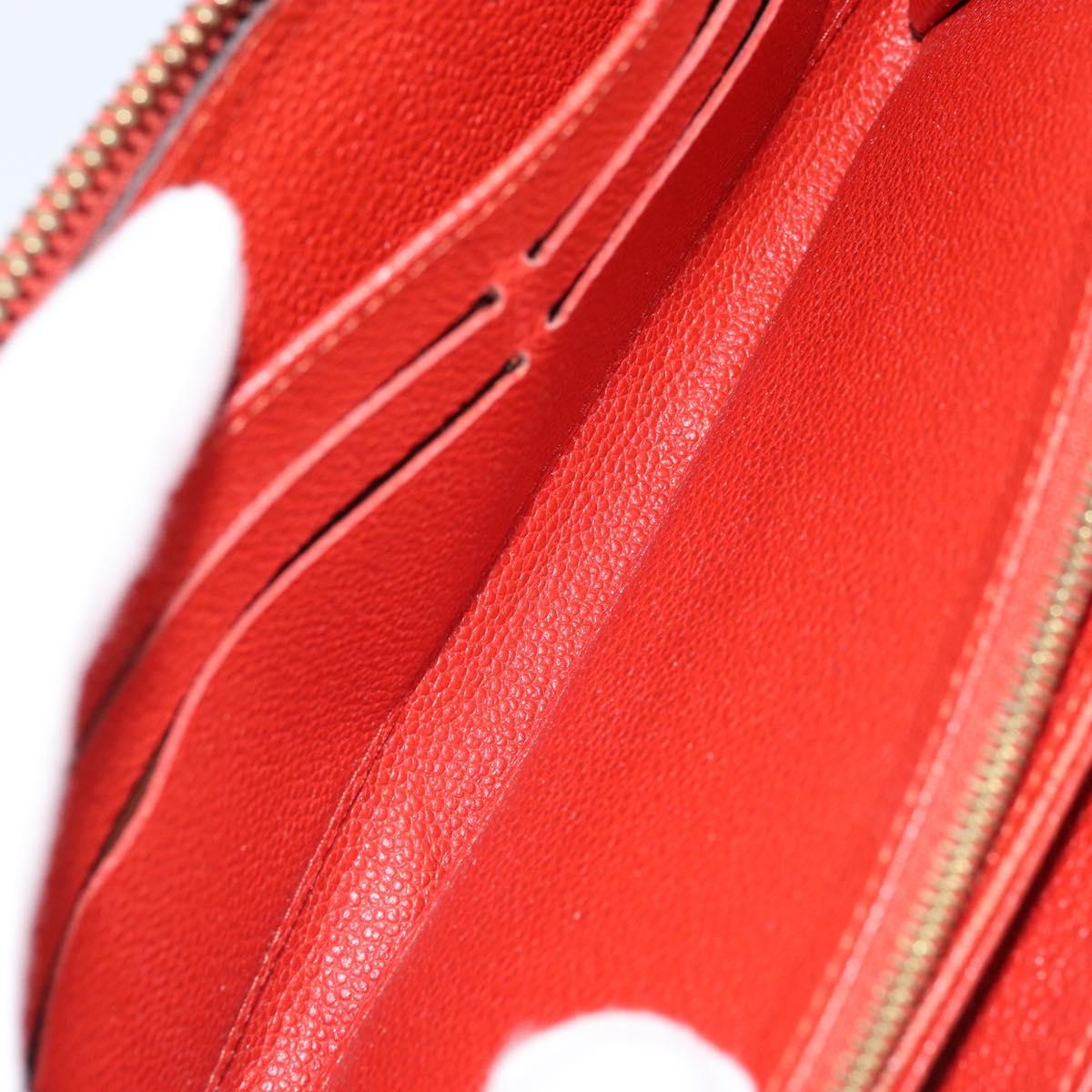 LOUIS VUITTON Monogram Empreinte Zippy Long Wallet Red M60737 LV Auth BA11507