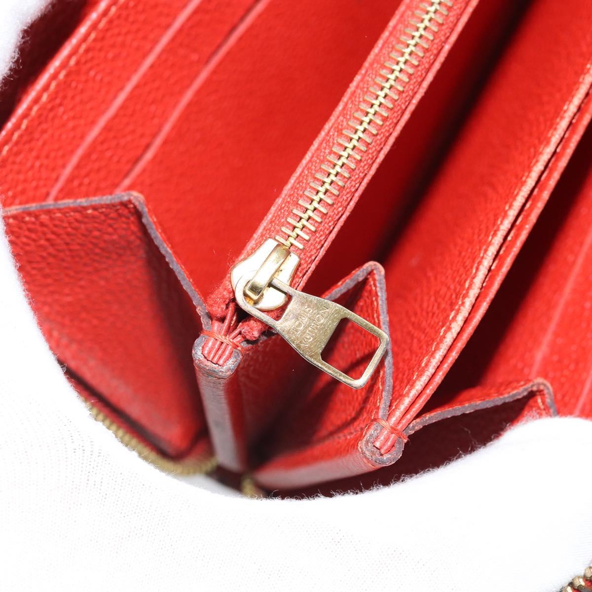 LOUIS VUITTON Monogram Empreinte Zippy Long Wallet Red M60737 LV Auth BA11507