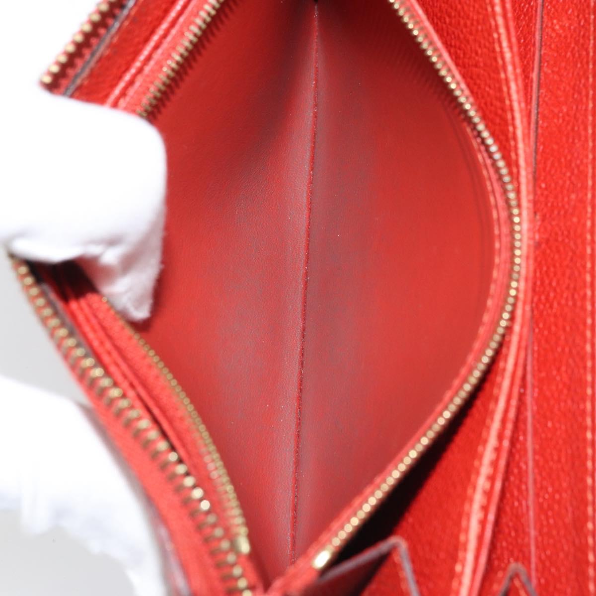 LOUIS VUITTON Monogram Empreinte Zippy Long Wallet Red M60737 LV Auth BA11507