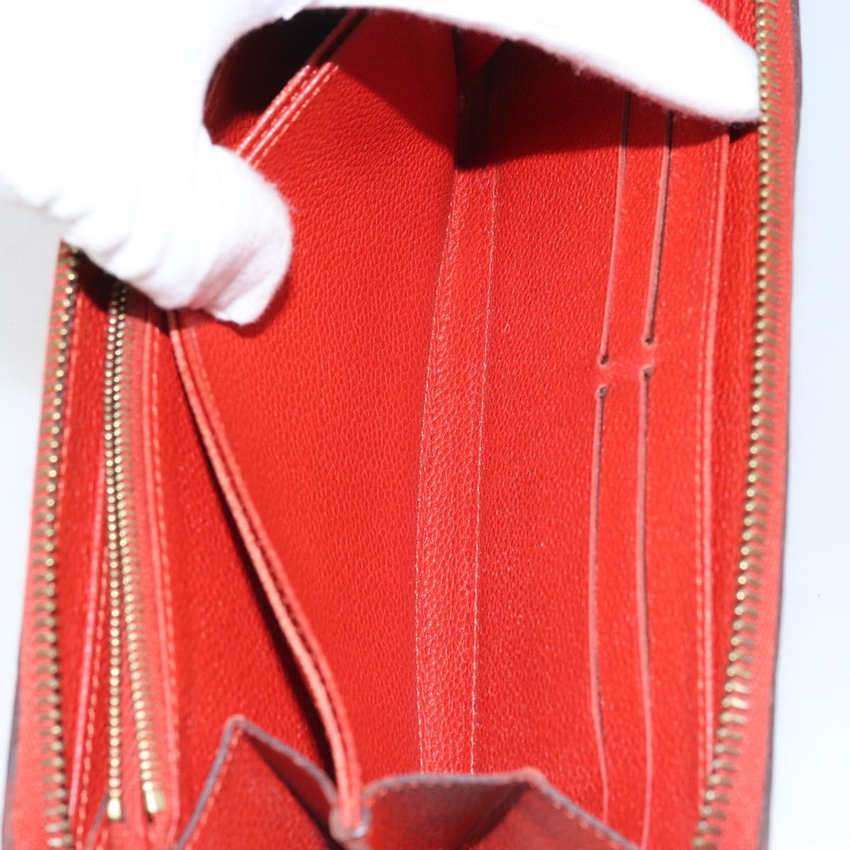 LOUIS VUITTON Monogram Empreinte Zippy Long Wallet Red M60737 LV Auth BA11507