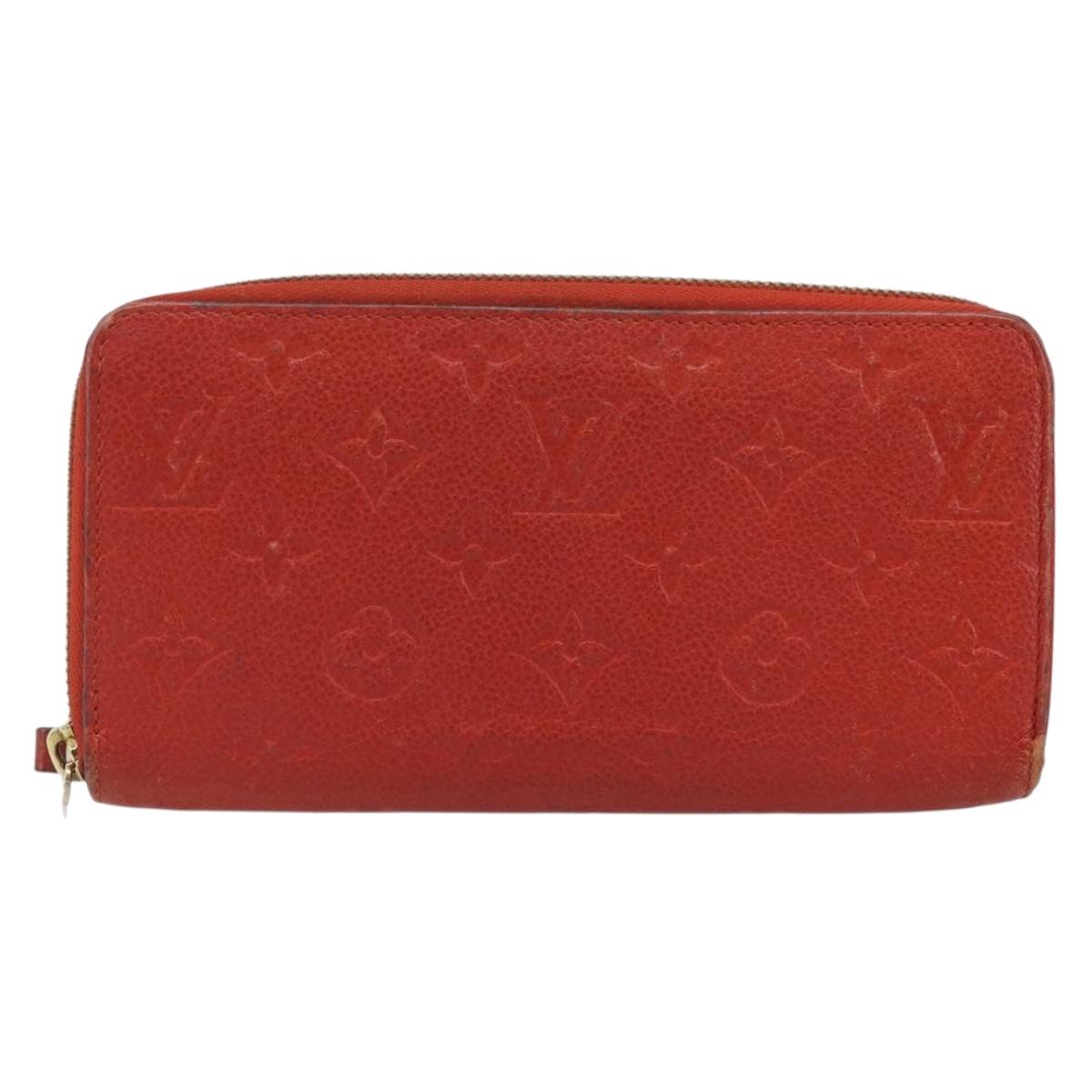 LOUIS VUITTON Monogram Empreinte Zippy Long Wallet Red M60737 LV Auth BA11507