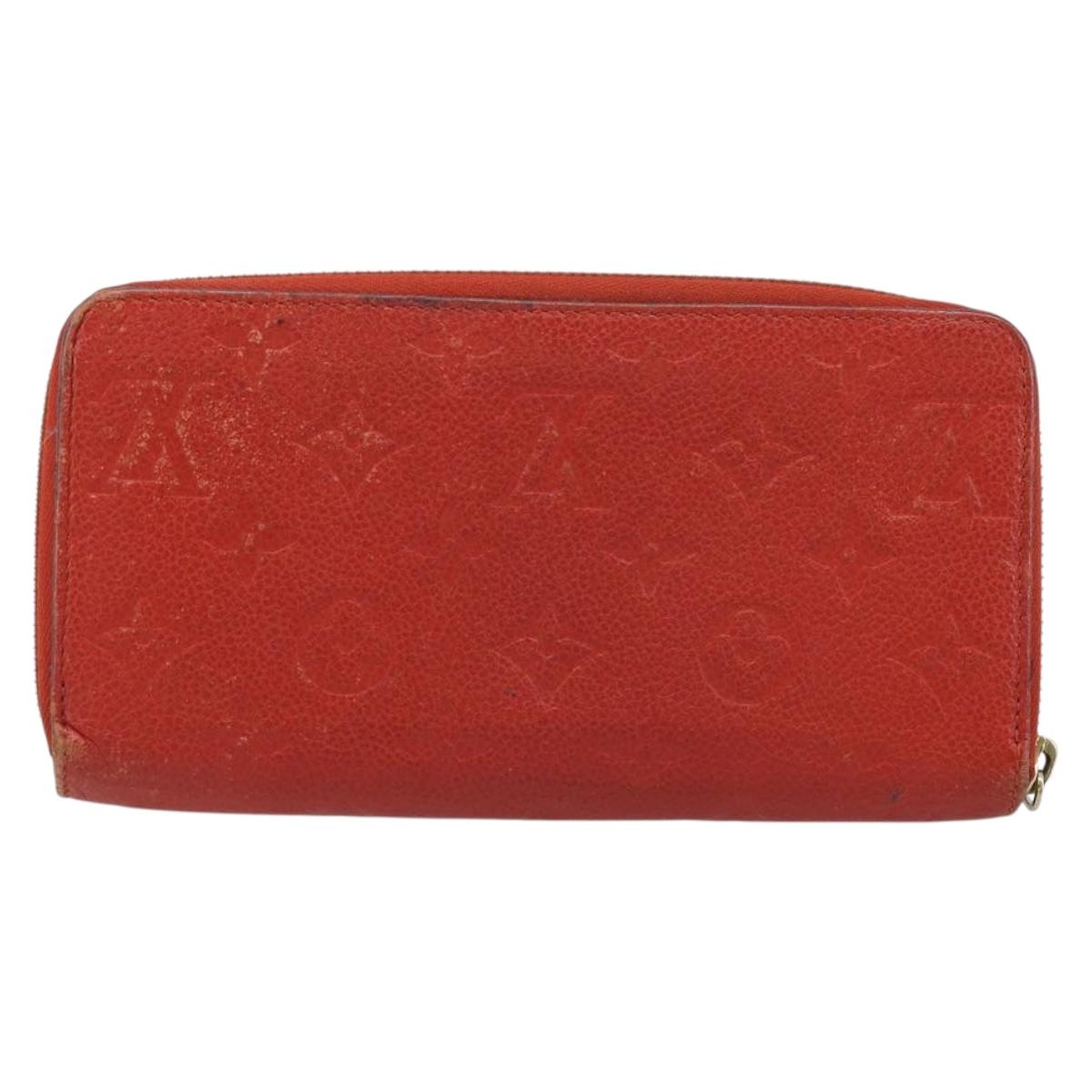 LOUIS VUITTON Monogram Empreinte Zippy Long Wallet Red M60737 LV Auth BA11507