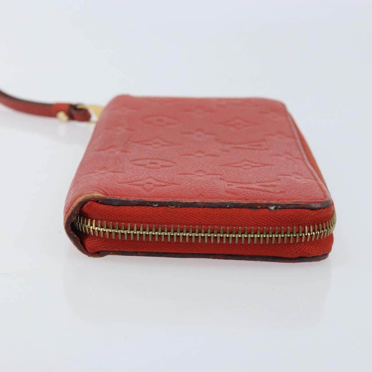 LOUIS VUITTON Monogram Empreinte Zippy Long Wallet Red M60737 LV Auth BA11507
