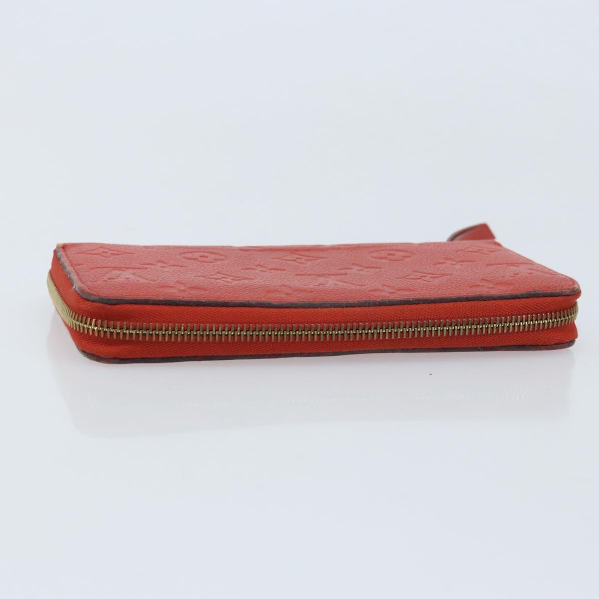 LOUIS VUITTON Monogram Empreinte Zippy Long Wallet Red M60737 LV Auth BA11507