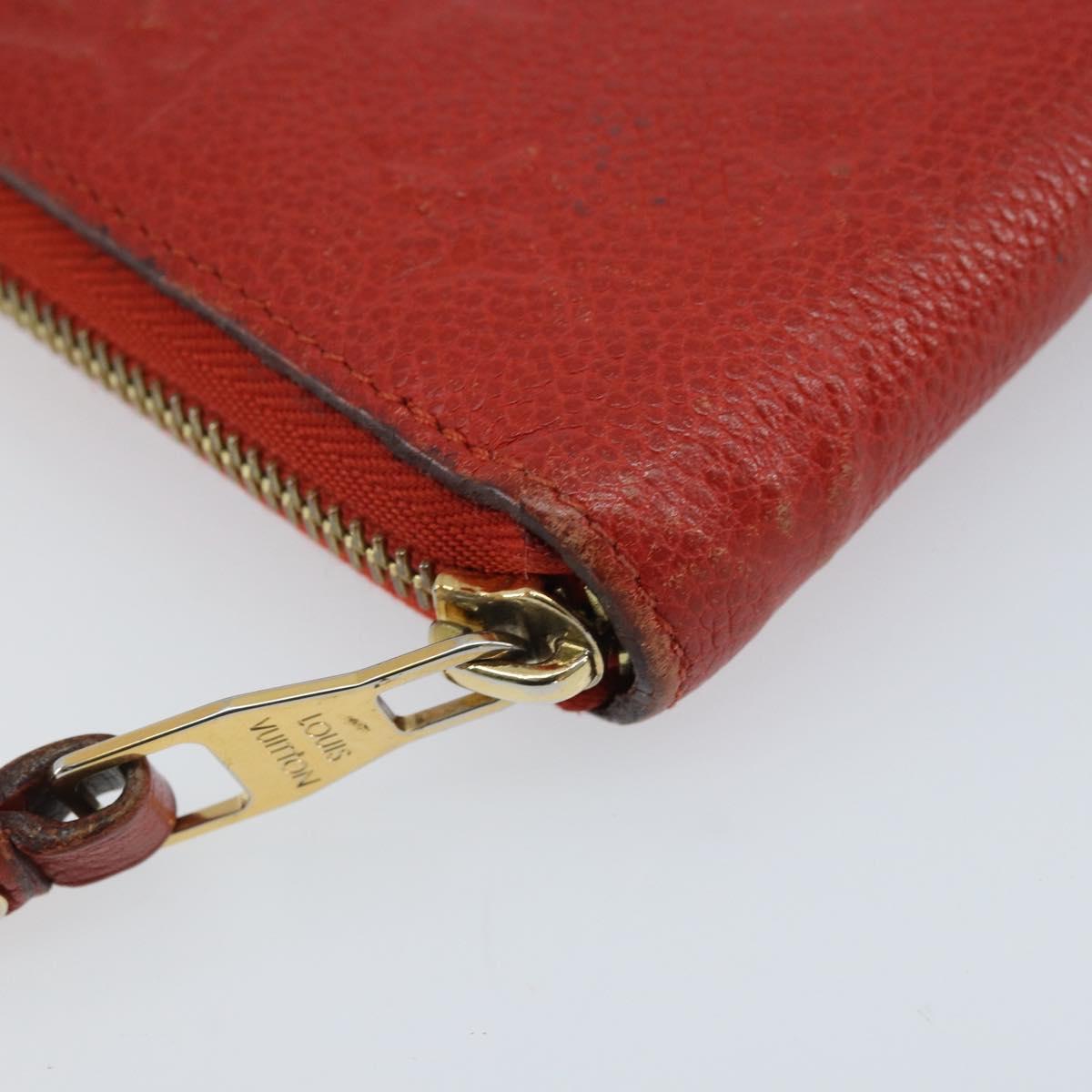 LOUIS VUITTON Monogram Empreinte Zippy Long Wallet Red M60737 LV Auth BA11507