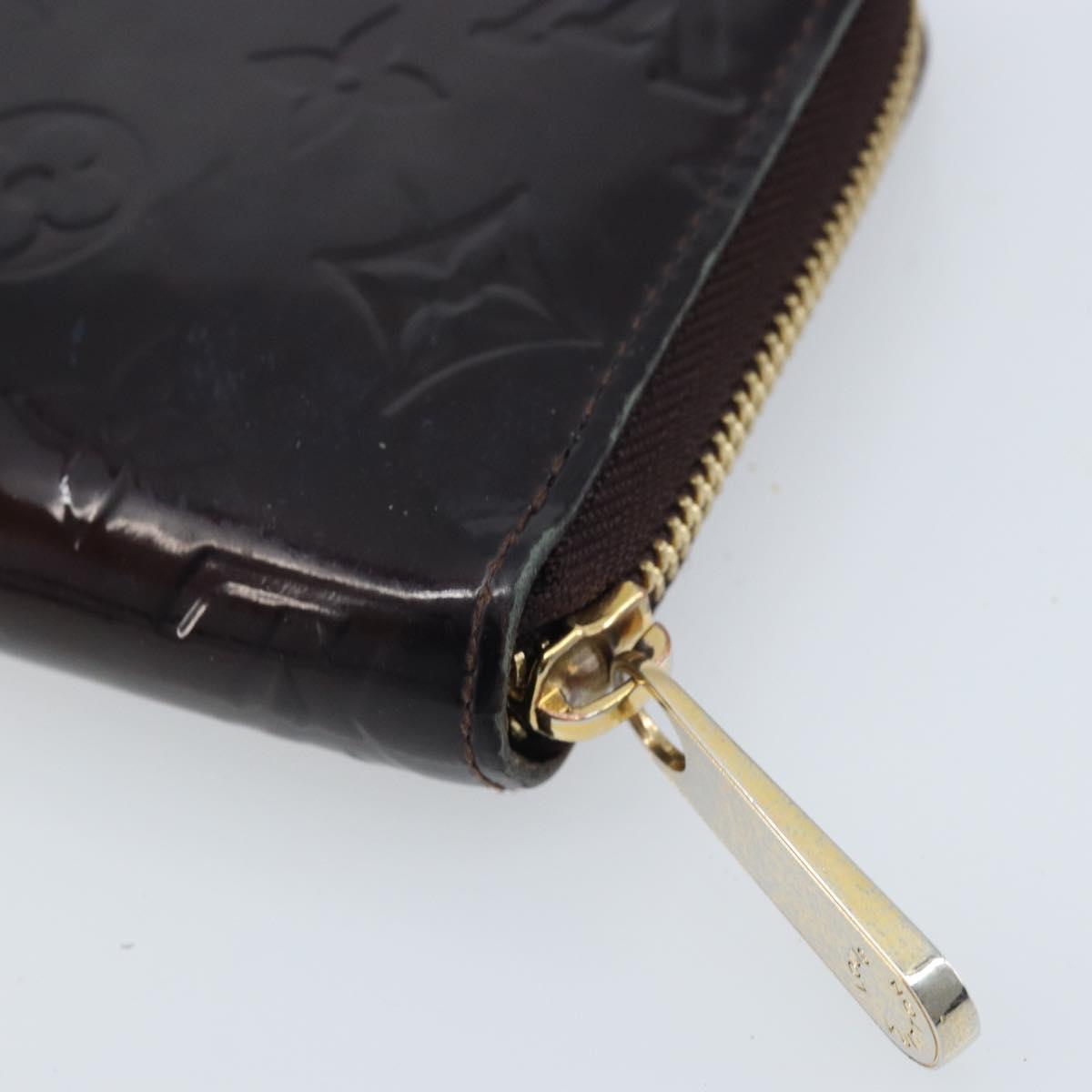 LOUIS VUITTON Monogram Vernis Zippy Long Wallet Amarante M93522 LV Auth BA11508