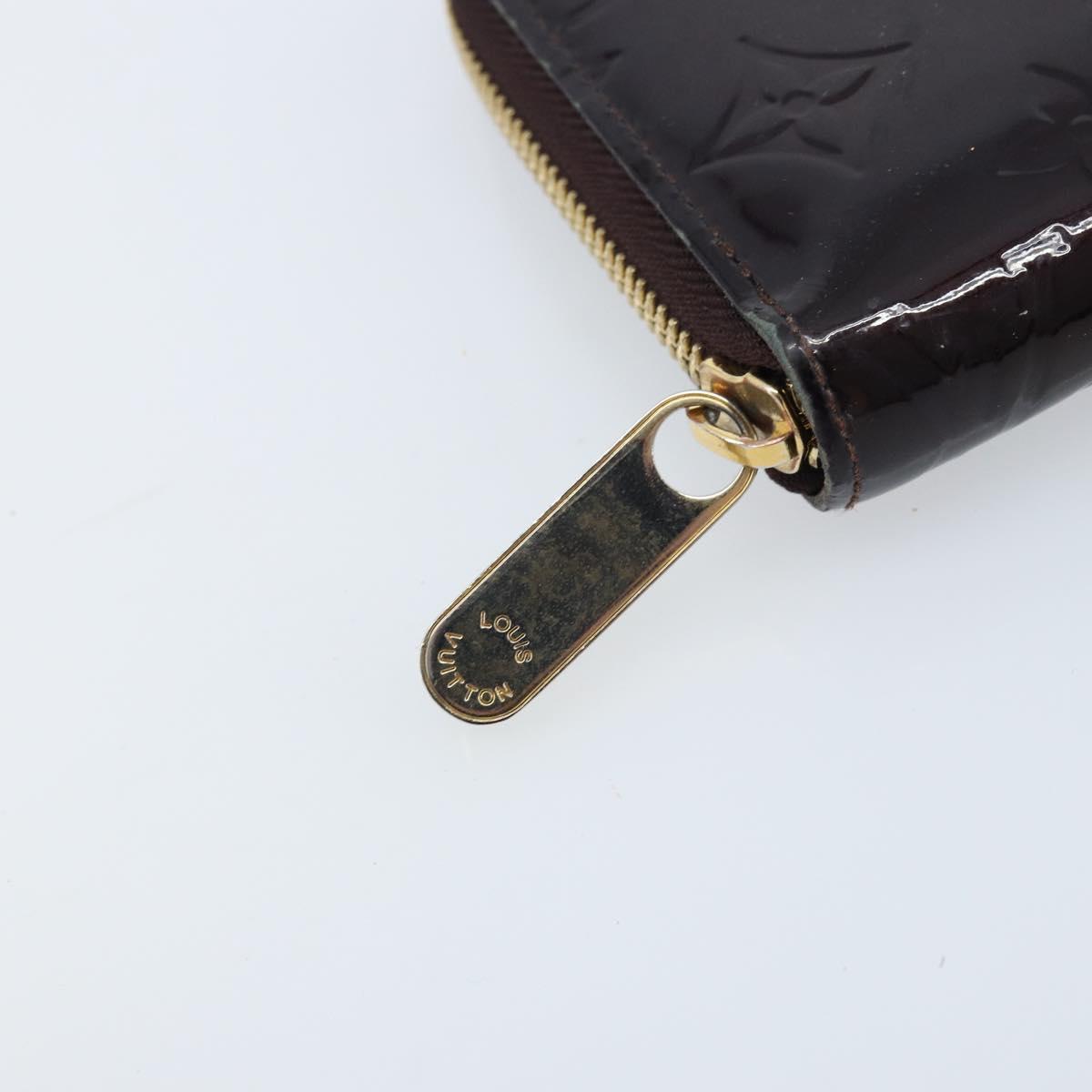 LOUIS VUITTON Monogram Vernis Zippy Long Wallet Amarante M93522 LV Auth BA11508
