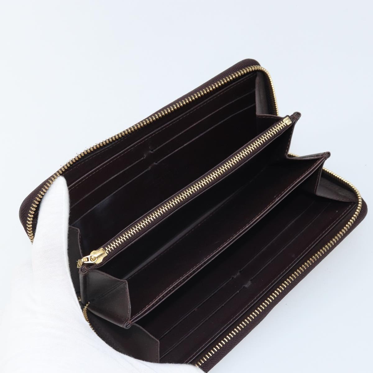 LOUIS VUITTON Monogram Vernis Zippy Long Wallet Amarante M93522 LV Auth BA11508