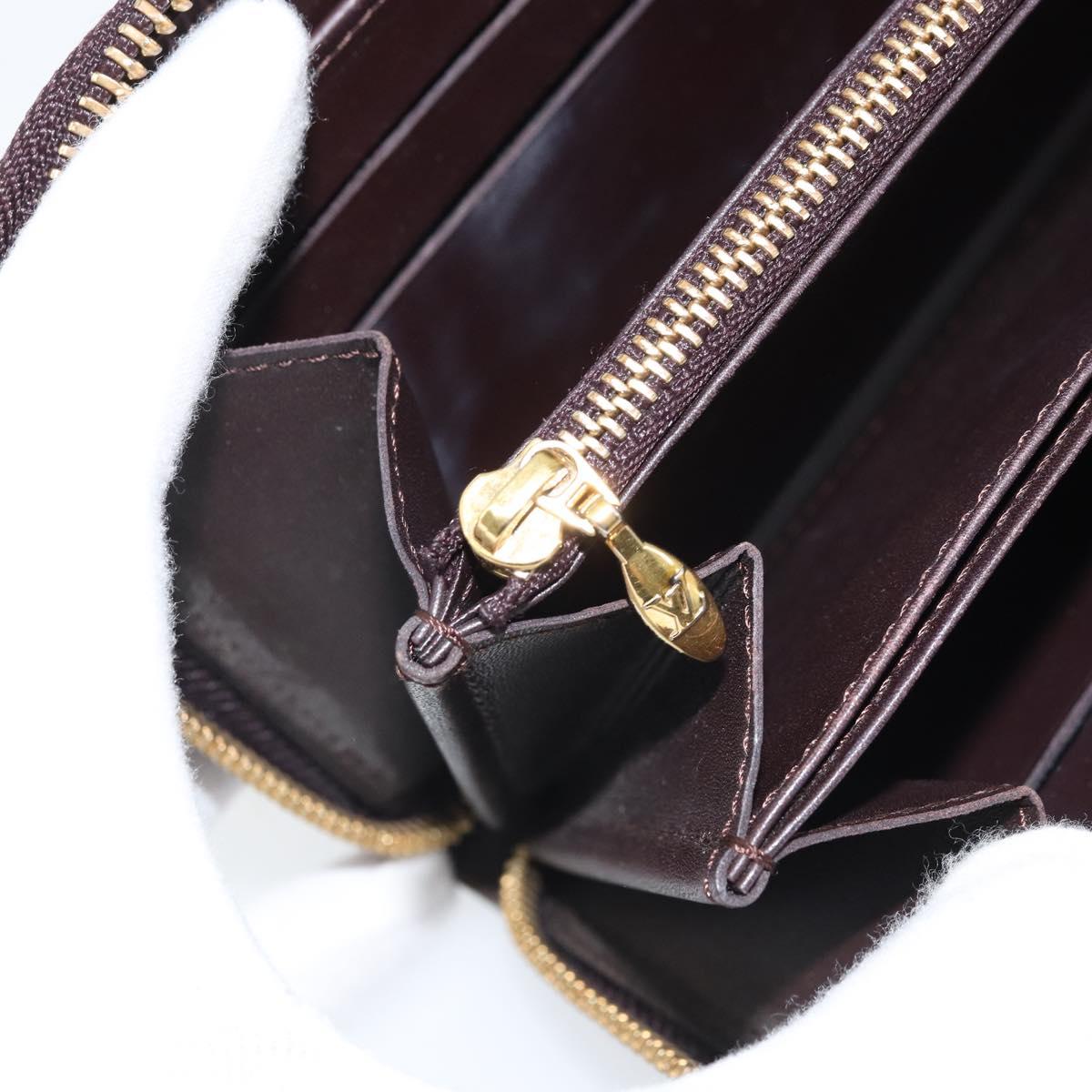 LOUIS VUITTON Monogram Vernis Zippy Long Wallet Amarante M93522 LV Auth BA11508