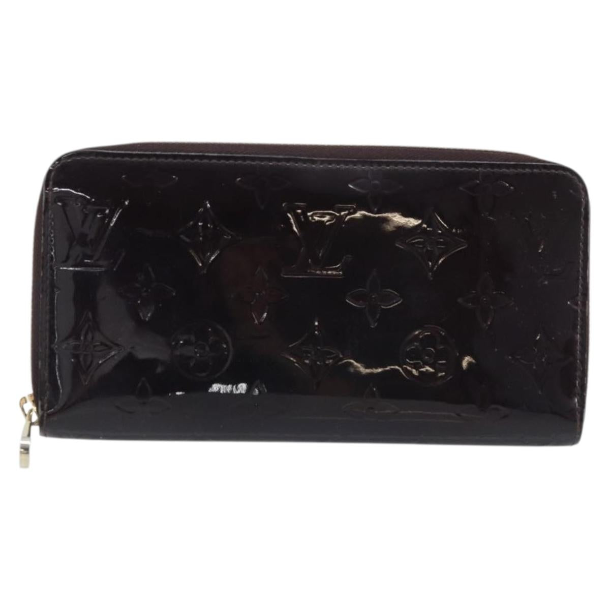 LOUIS VUITTON Monogram Vernis Zippy Long Wallet Amarante M93522 LV Auth BA11508