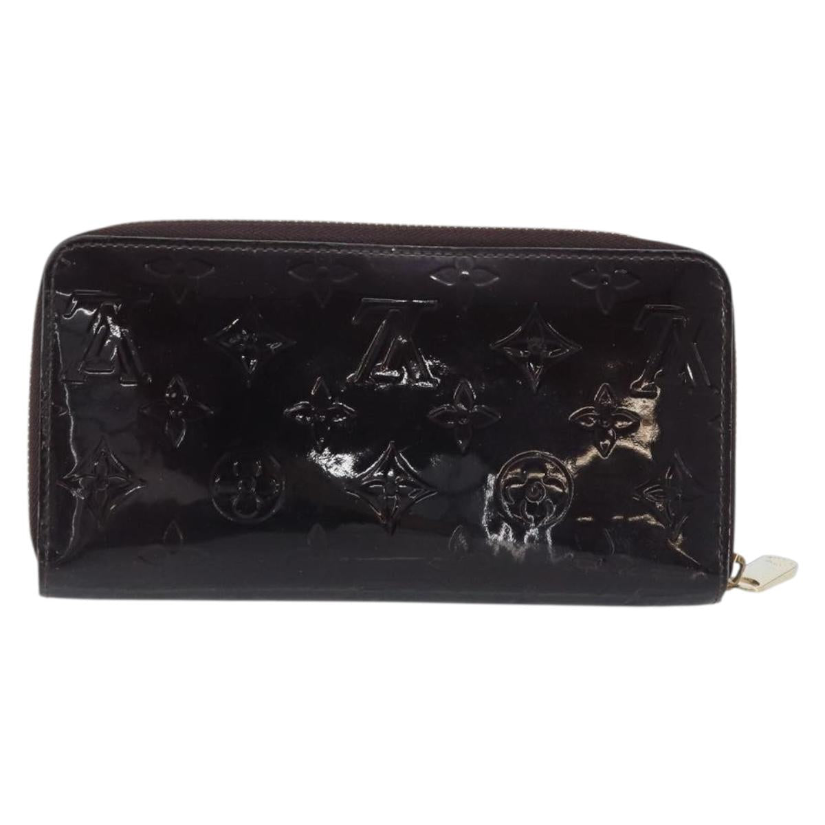 LOUIS VUITTON Monogram Vernis Zippy Long Wallet Amarante M93522 LV Auth BA11508