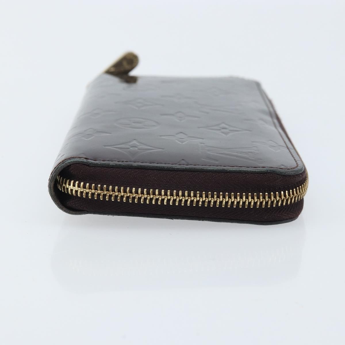LOUIS VUITTON Monogram Vernis Zippy Long Wallet Amarante M93522 LV Auth BA11508