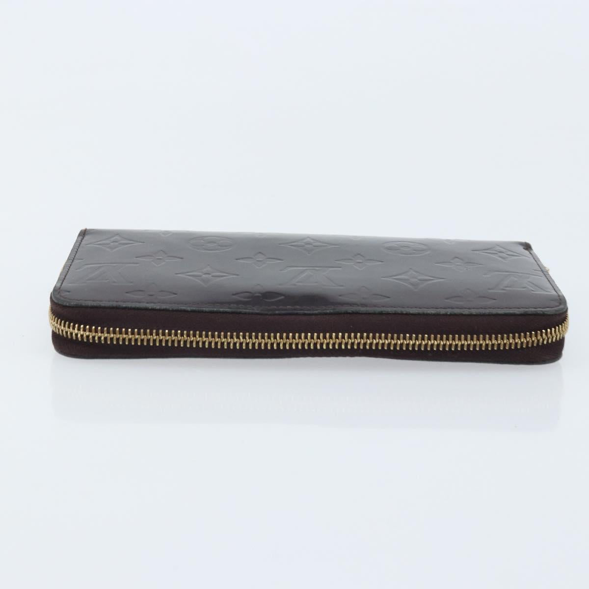 LOUIS VUITTON Monogram Vernis Zippy Long Wallet Amarante M93522 LV Auth BA11508