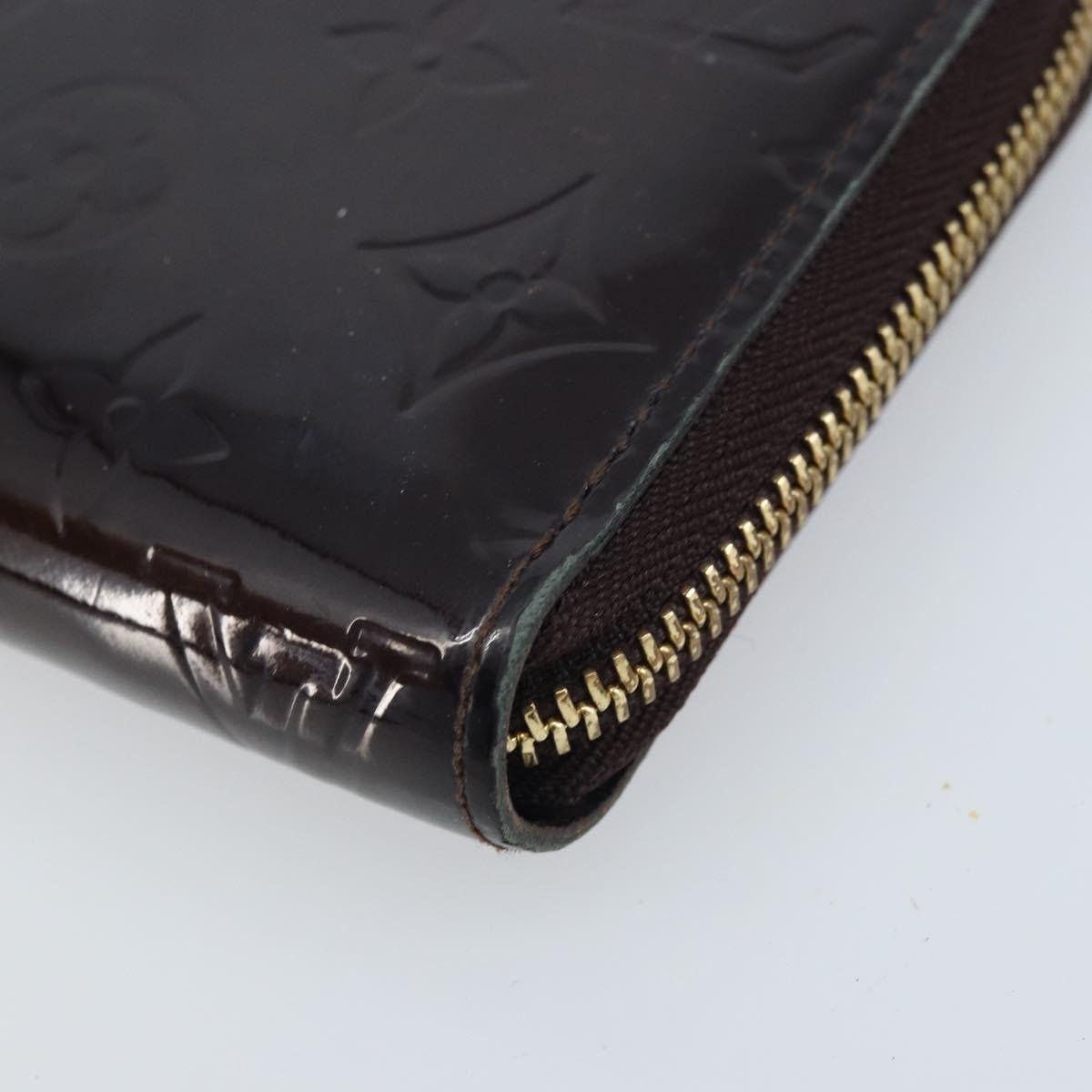 LOUIS VUITTON Monogram Vernis Zippy Long Wallet Amarante M93522 LV Auth BA11508