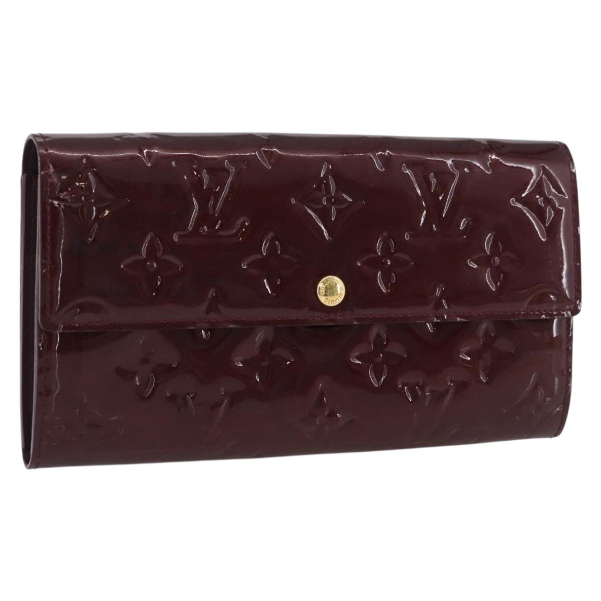 LOUIS VUITTON Vernis Portefeuille Sarah Wallet Amarante M93524 LV Auth BA11511A