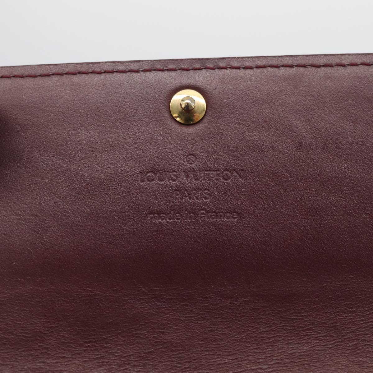 LOUIS VUITTON Vernis Portefeuille Sarah Wallet Amarante M93524 LV Auth BA11511A