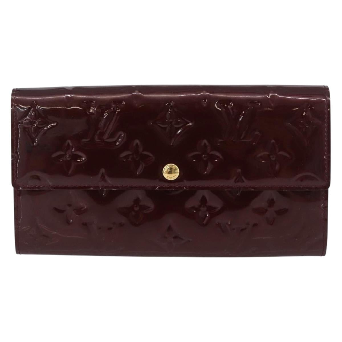 LOUIS VUITTON Vernis Portefeuille Sarah Wallet Amarante M93524 LV Auth BA11511A