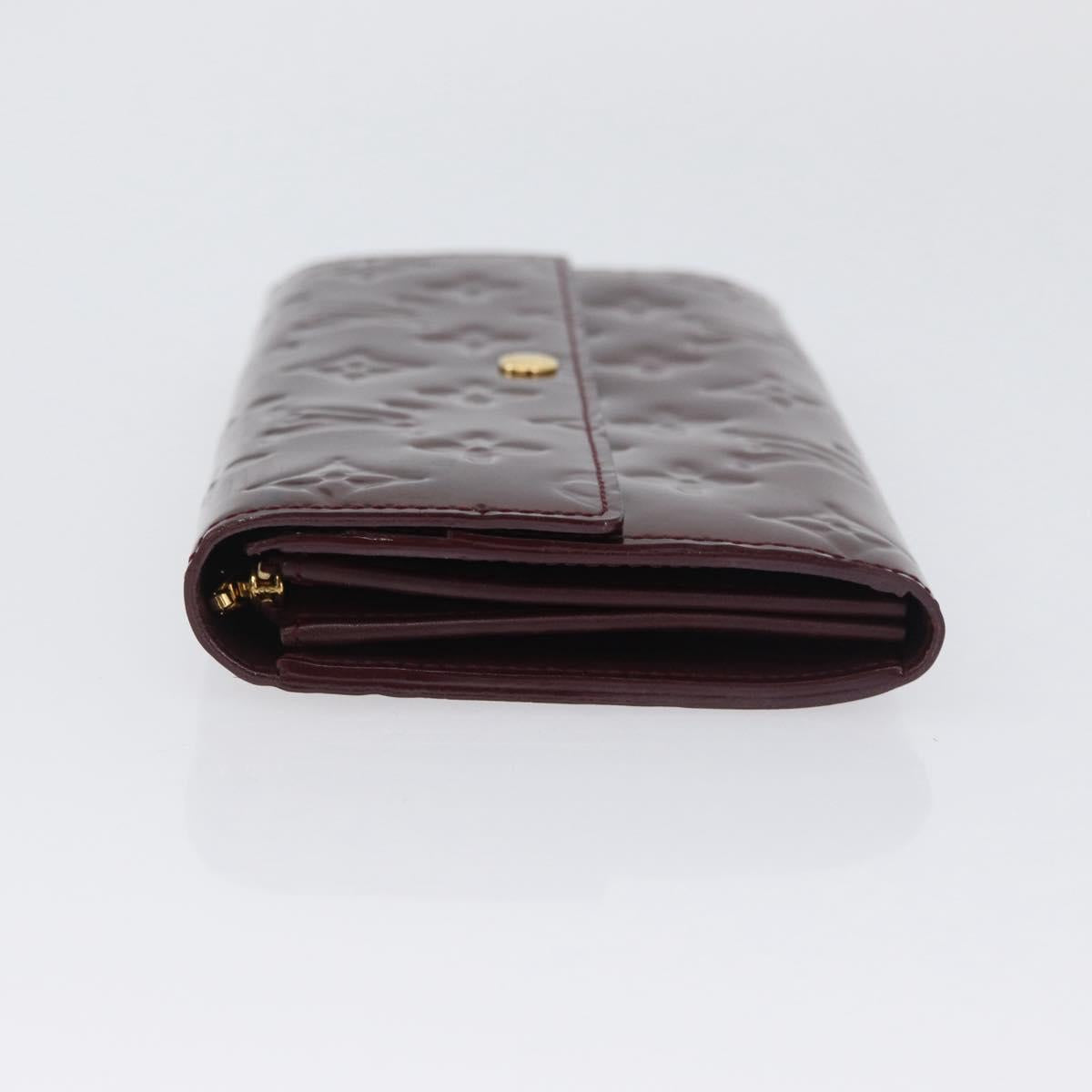 LOUIS VUITTON Vernis Portefeuille Sarah Wallet Amarante M93524 LV Auth BA11511A