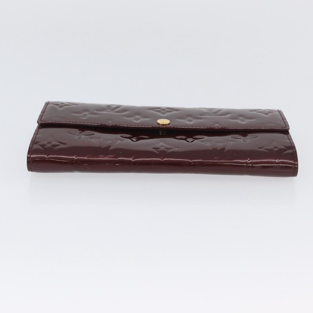 LOUIS VUITTON Vernis Portefeuille Sarah Wallet Amarante M93524 LV Auth BA11511A