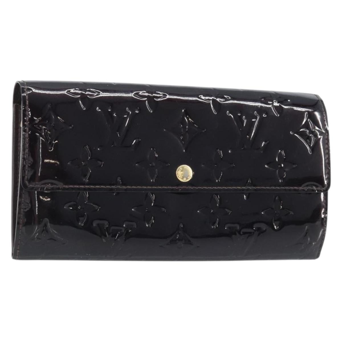 LOUIS VUITTON Vernis Portefeuille Sarah Wallet Amarante M93524 LV Auth BA11512