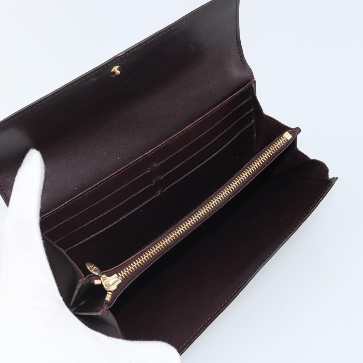 LOUIS VUITTON Vernis Portefeuille Sarah Wallet Amarante M93524 LV Auth BA11512