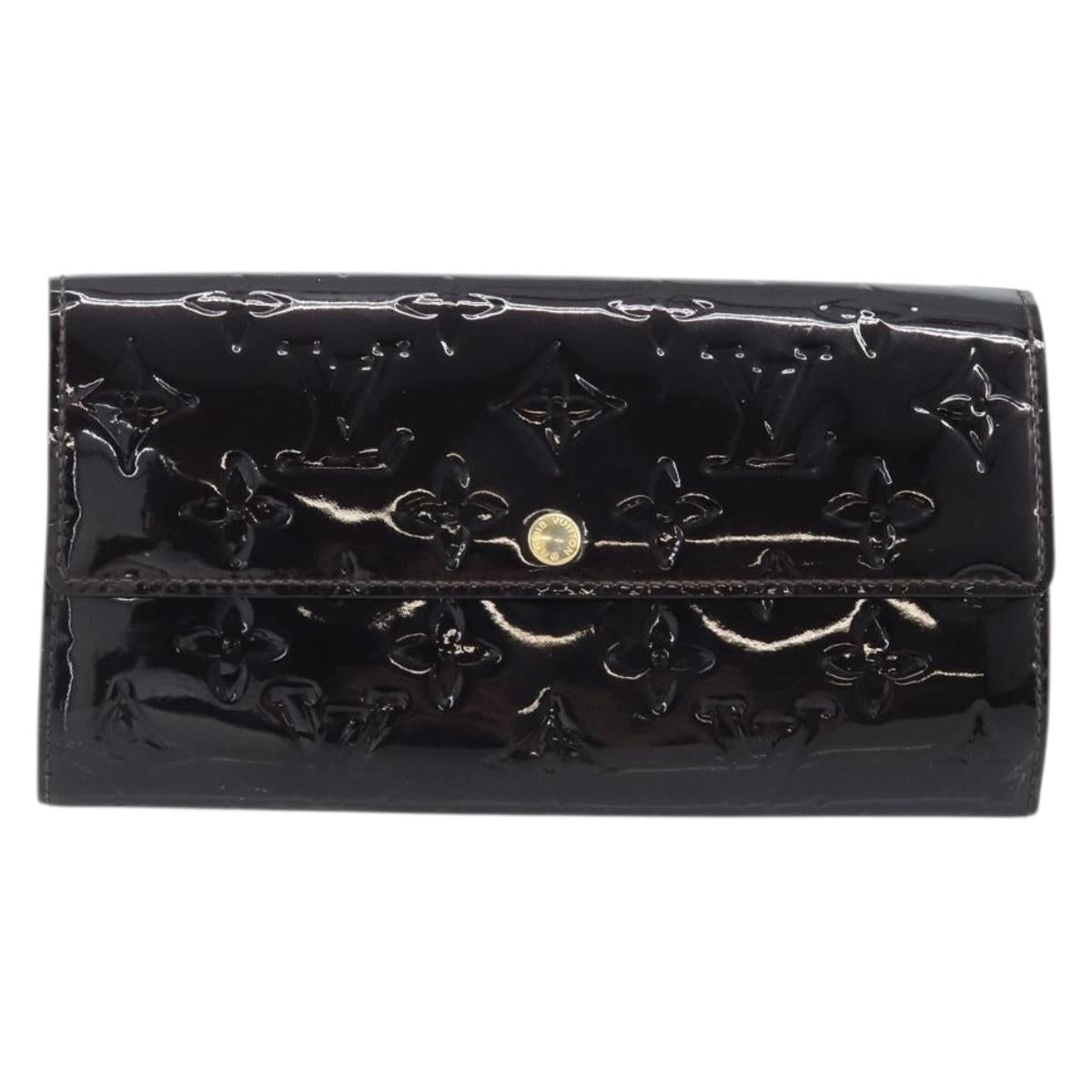 LOUIS VUITTON Vernis Portefeuille Sarah Wallet Amarante M93524 LV Auth BA11512