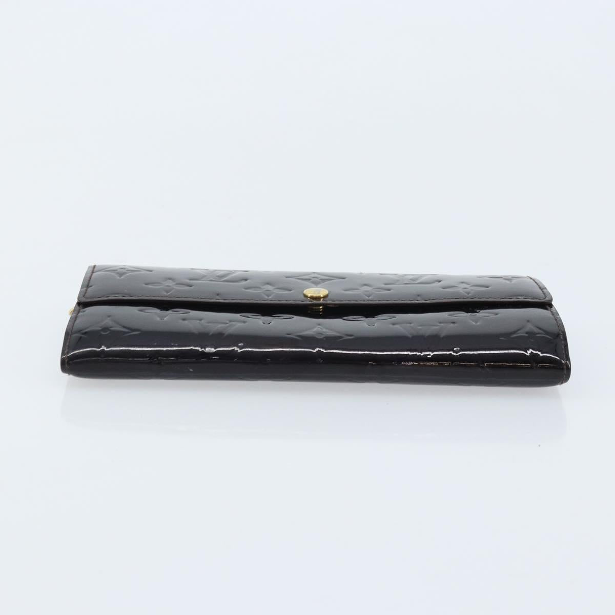LOUIS VUITTON Vernis Portefeuille Sarah Wallet Amarante M93524 LV Auth BA11512