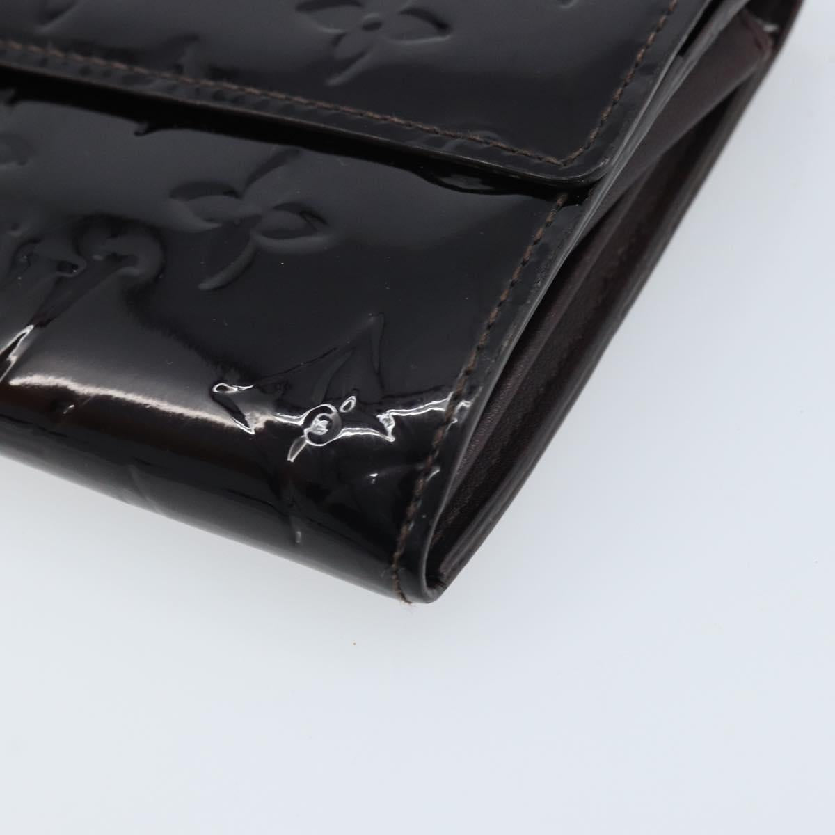 LOUIS VUITTON Vernis Portefeuille Sarah Wallet Amarante M93524 LV Auth BA11512