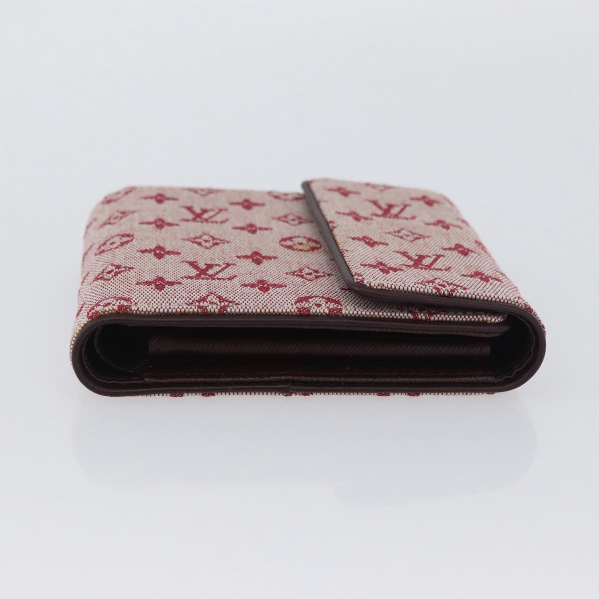 LOUIS VUITTON Mini Porte Billet Cartes Credit Monnaie Red M92241 Auth BA11513A
